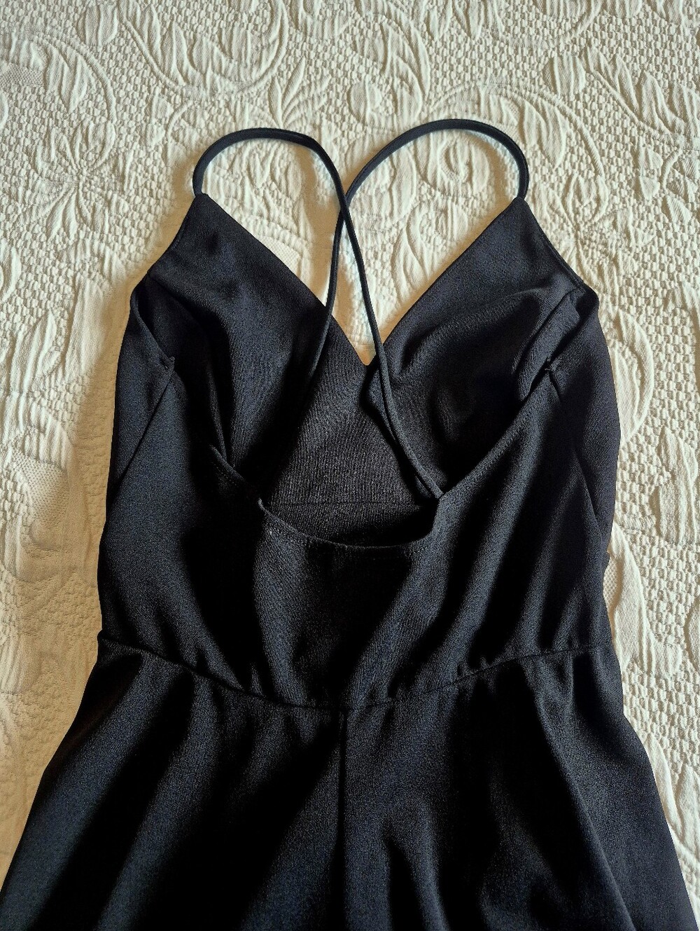 Lovely Day women's Medium hi low strappy black dress no fade VGUC - Picture 5 of 6